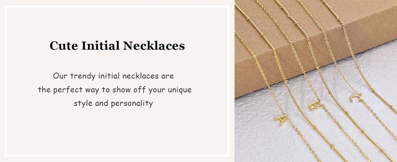 TEWIKY Trendy A-Z Letter Choker Pendant - Dainty  Layered Satellite Initial Necklace Set for Women Cute  Gift thali necklace