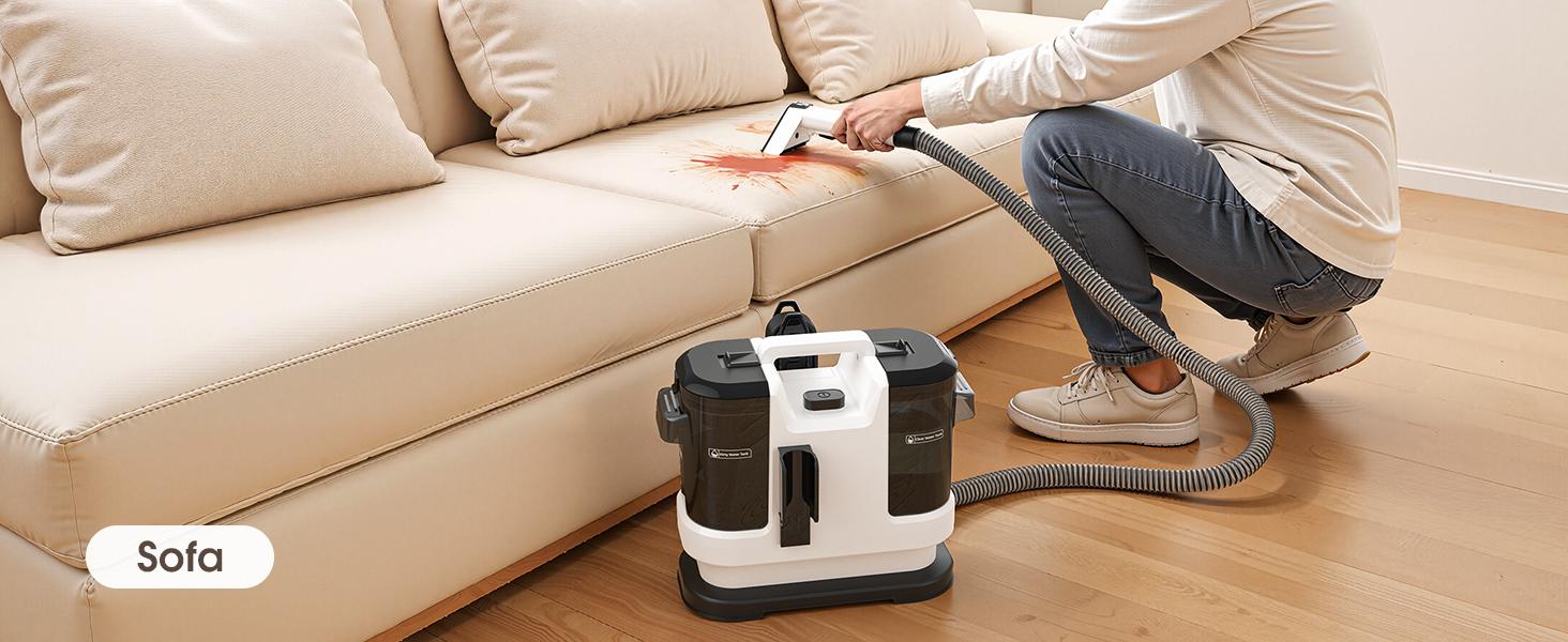 Fabric Cleaning Machine - Home Deep Cleaning Sofa Carpet Multi-Surface Vacuum Cleaner with Heat Water Tank & Attachments