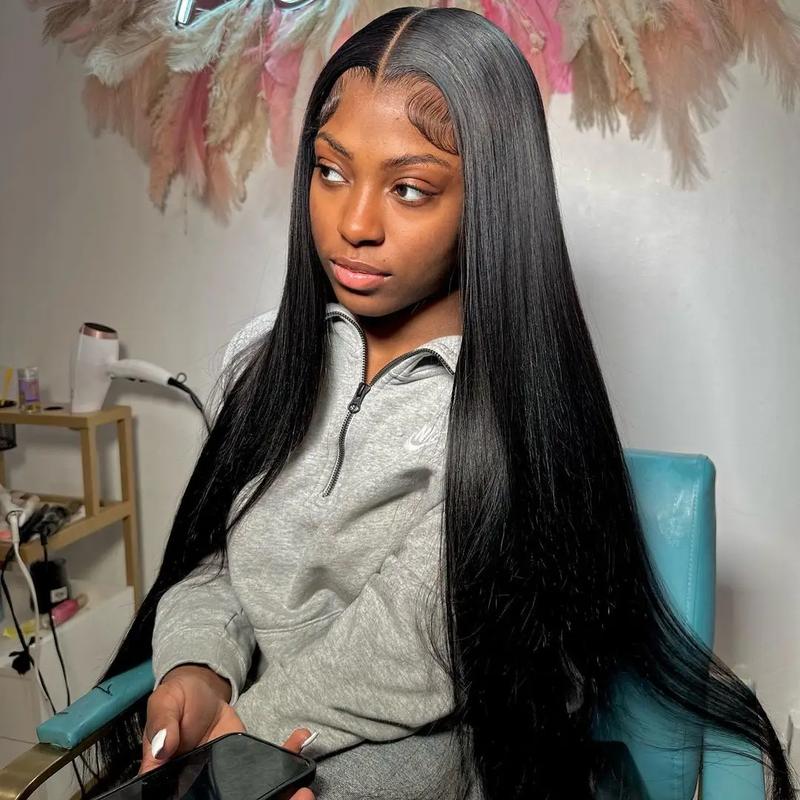 Bling Hair 34 36 Inch 180 Density Bone Straight 13X6 Hd Lace Frontal Wigs Human Hair 13X4 Transparent Lace Front Pre Plucked 360 Lace Wigs For Women