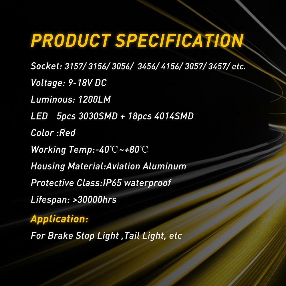 7506 1156 23LED Flash Strobe Brake Stop Light Bulbs for Audi BMW VW Mercedes RED