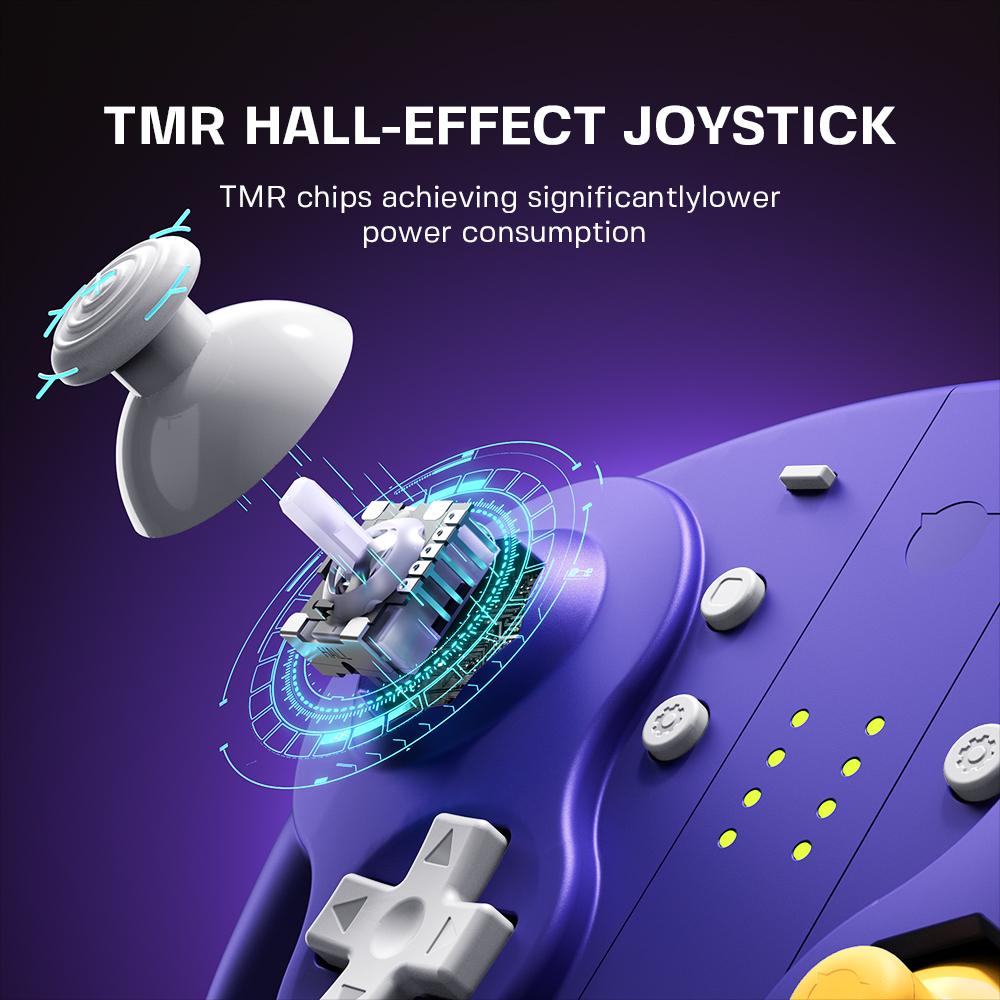 NYXI Wizard 2 Gamecube Switch Controller, TMR Hall Joystick Wireless Switch Controller, Adjustable Triggers,NFC,Programmable Buttons,6-Axis Gyro,HD Rumble for Switch/PC/Wii-White Special Edition
