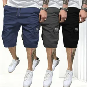 3-Piece Men's Shorts Set - Brown Black & Green - Slanted Pockets - Versatile Casual Wear - 3-Piece Bottoms for Everyday Use Menswear Overalls shorts men SpringStatements，No elasticity。