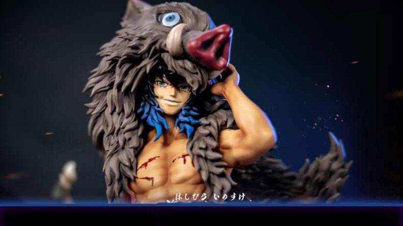 Anime Demon Slayer Hashibira Inosuke 12.5 Inch Standing Posture Action Figure with Unique Design and Action Elements Figurine