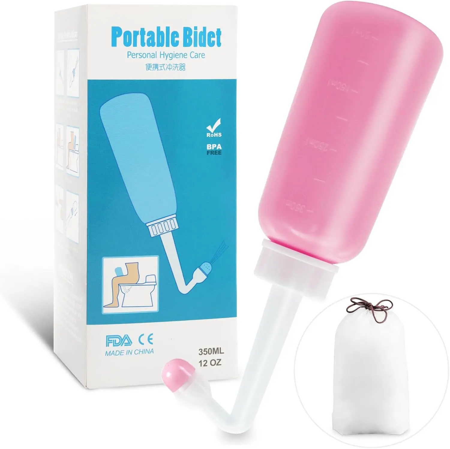 12 oz Peri Bottle for Postpartum Care, Upside-Down Intimate Wash Bottle for Recovery & Daily Cleansing, Feminine Care Essential