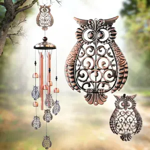 Aluminium Owl Wind Chime for Outdoor-Windbell Hanging Ornament Decor,Animal Wind Chimes for Garden Home Yard patio Decoration,Festival Memorial Gifts