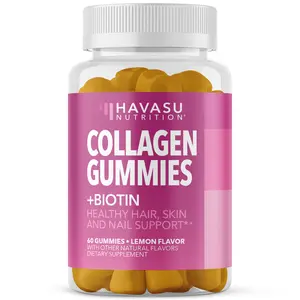 Collagen Gummies for Women - 2500mcg Biotin with Collagen, Zinc, Vitamin E & C - GLP1 Nutritional Support to Promote Hair Skin and Nail Health - Lemon Flavor, 60 Gummies - Non-GMO and Pectin-Based
