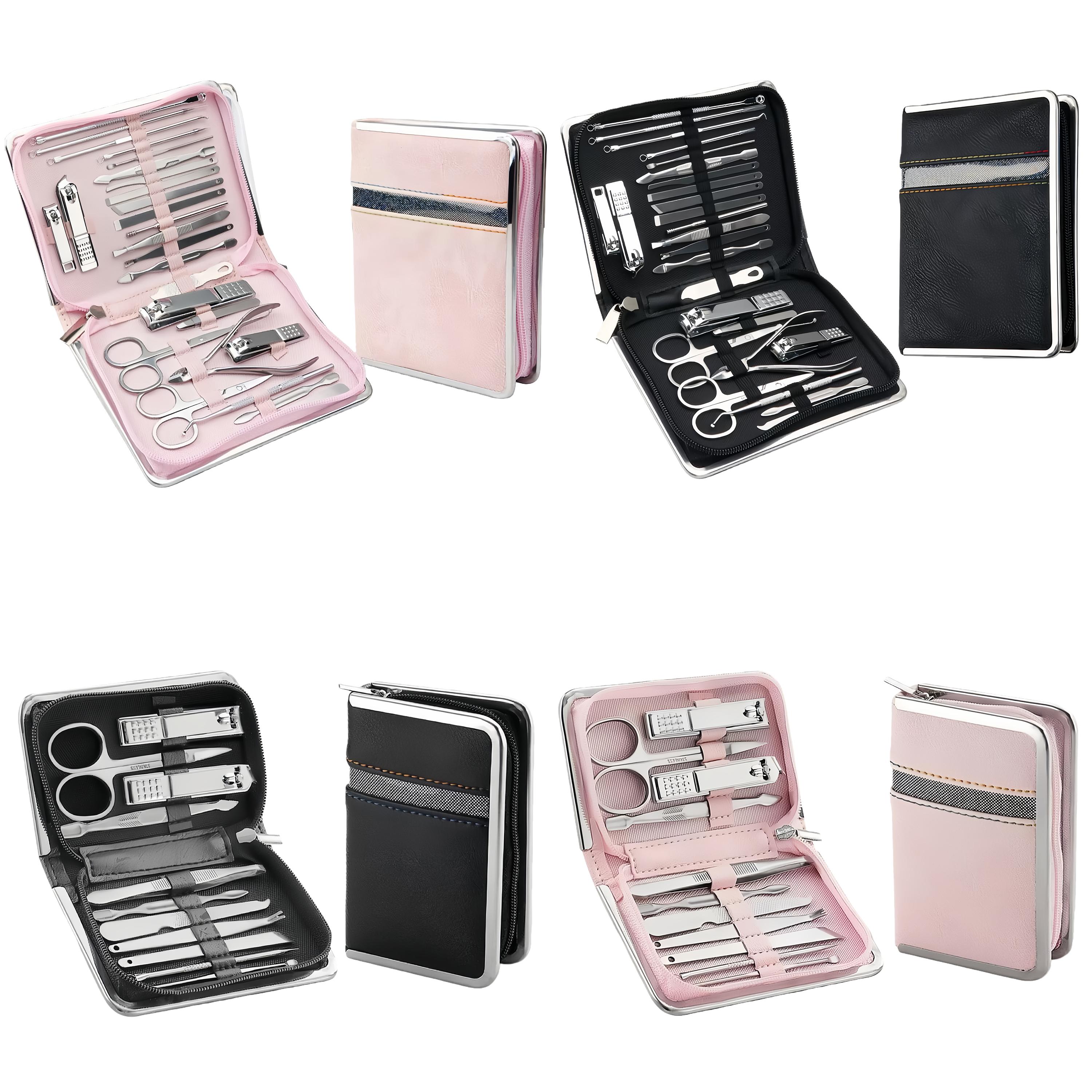 Deluxe 42/26/9PCS Multi-Functional Stainless Steel Manicure Personal Care Set - Professional Household Nail & Pedicure Kit for Women/Men w/Leather Zipper Case | Holiday Gift! Travel Grooming Tools Bag + Cuticle Nippers, Scissors, Ear Spoon, Nail Clippers