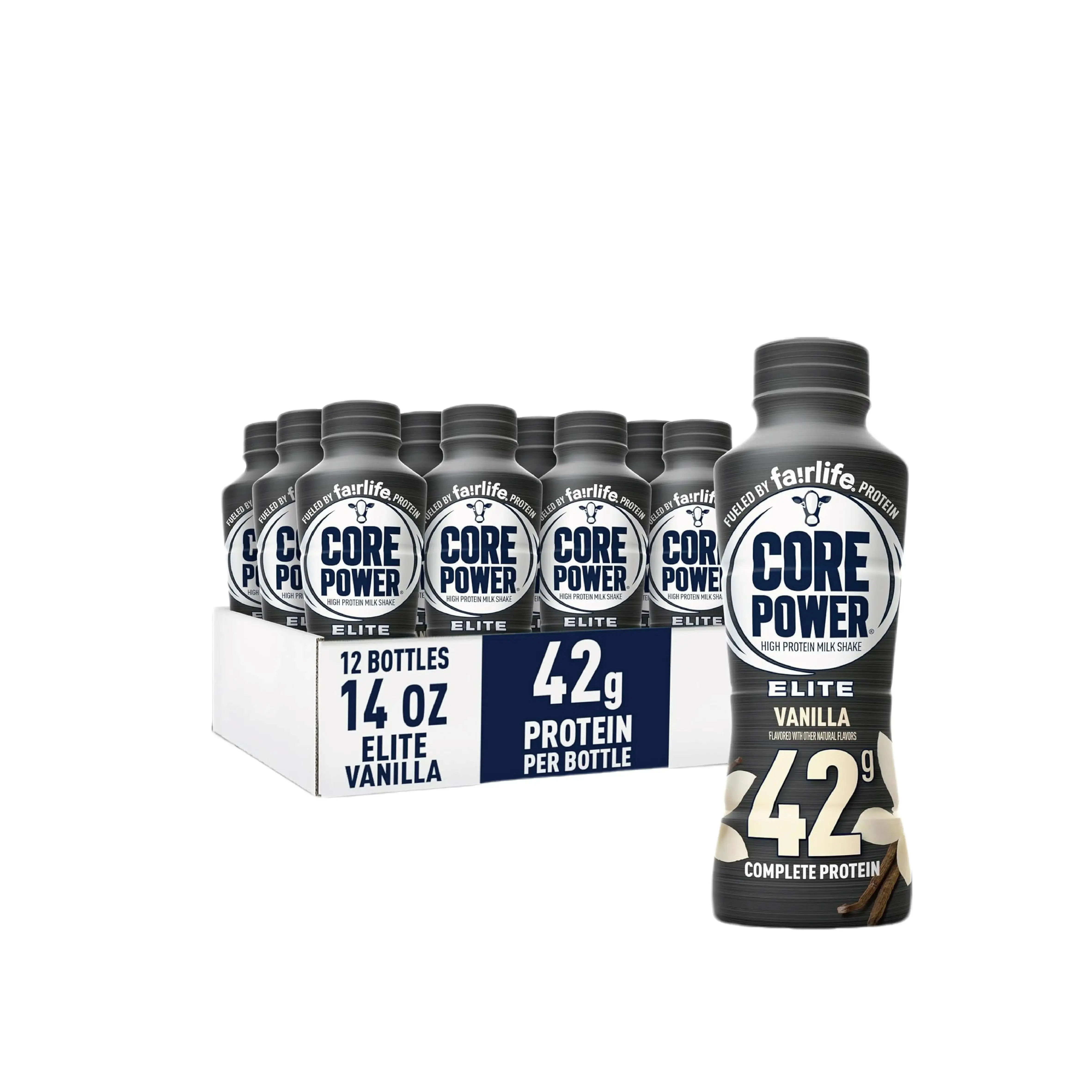 Core Power Fairlife Elite 42g High Protein Milk Shakes For kosher diet, Ready to Drink for Workout Recovery, Vanilla, 14 Fl Oz (Pack of 12) corepower protein