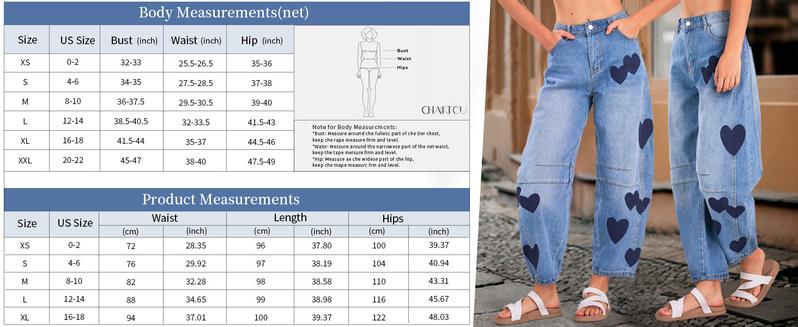 Chouyatou women's casual printed horseshoe jeans Y2k loose mid-rise versatile jeans