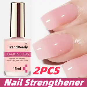 2pcs Nail Hardener Suitable for Weak Nails - Fast Dry Keratin with Vitamin E, 4-in-1 Natural Nail Strengthener for Instant Smoothing, Protein Hardener for Manicure & Pedicure, for Weak, Brittle, Soft, Thin Nails Care Products