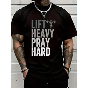 Lift Heavy Pray Hard Gym Jesus Christian Faith Men T-ShirtFashion Printing TshirtFashion Printing Tshirt Men Graphic Tee Menswear TopFashion	Unisex T-shirts M-5XL