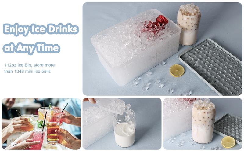 WIBIMEN 4 Pack Mini Ice Cube Trays – Easy Release Small Ice Trays for Drinks, Coffee & Juice (104x4 PCS) with Ice Bin & Scoop Food Containers WIBIMEN 4 Pack Mini Ice Cube Trays – Easy Release Small Ice Trays for Drinks, Coffee & Juice (104x4 PCS) with Ice Bin & Scoop Food Containers