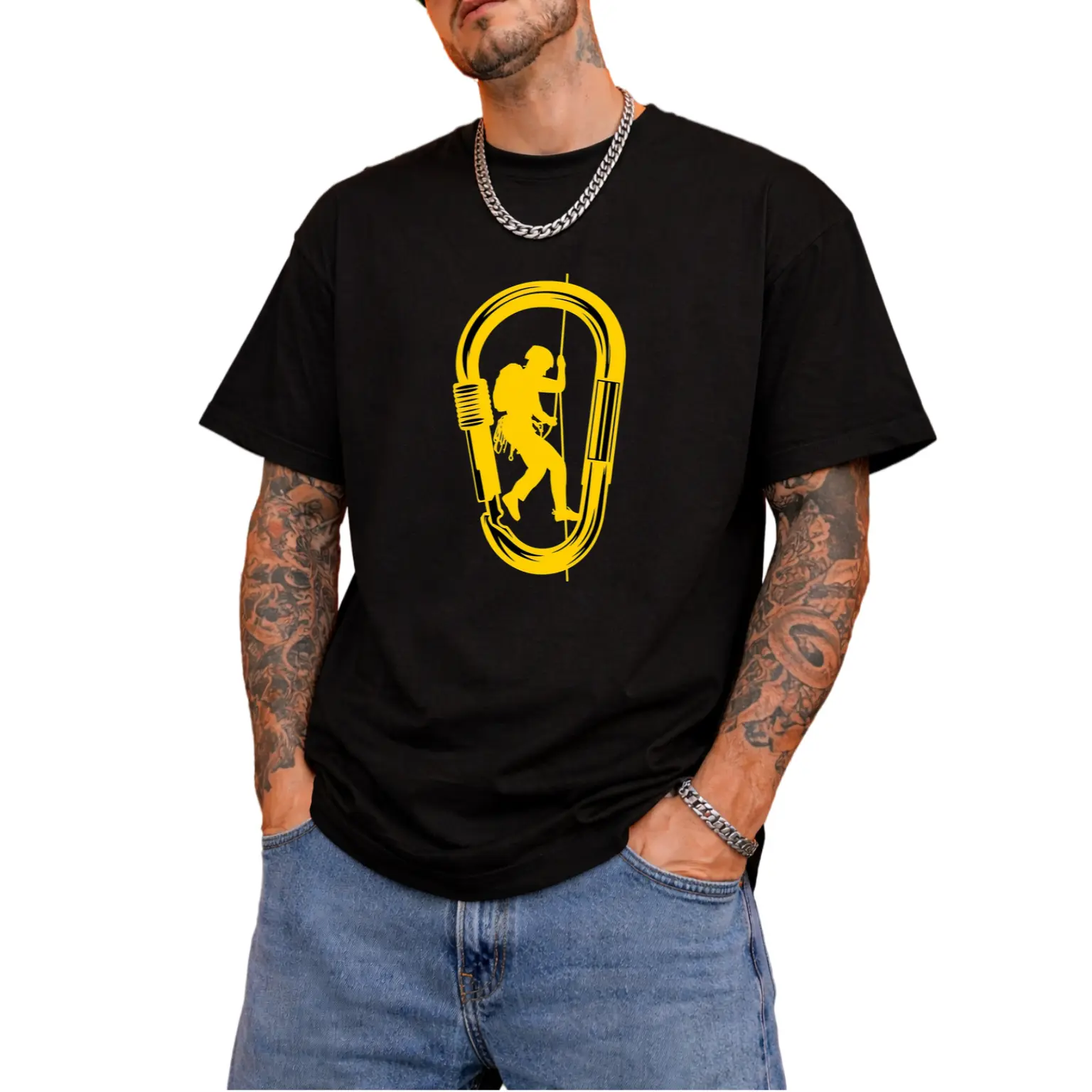 Men'S Climbing T-Shirt - Breathable Summer Short Sleeve, Outdoor Climbing Letter Print, Round Neck Casual Top, Suitable for Gym And Casual Wear - Multifunctional Climbing And Leisure Clothing - for Men