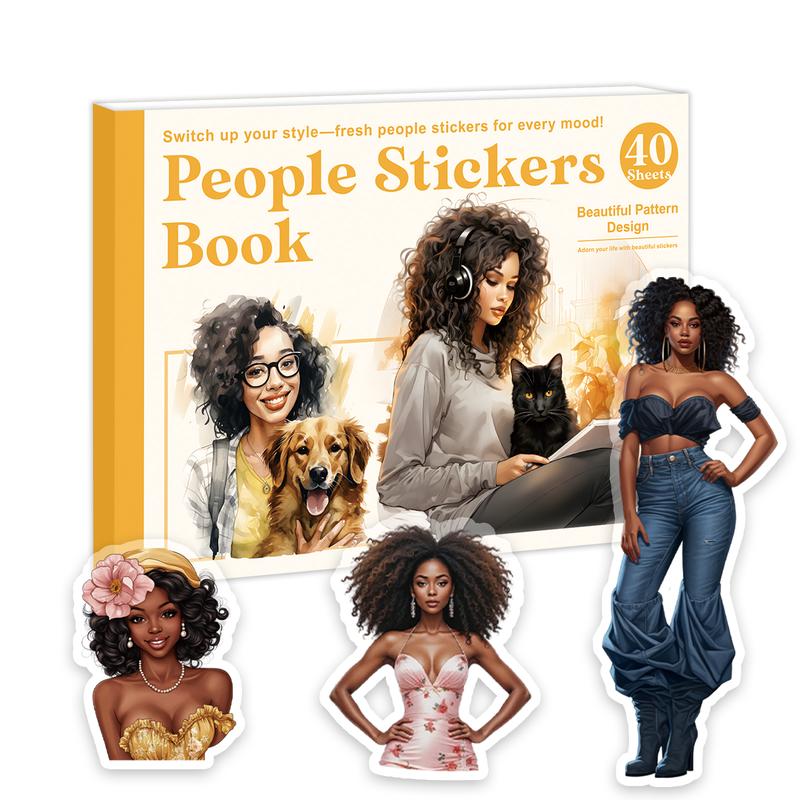326 PCS 40 Sheets Melanin Black Girl Sticker Book – Afro-Aesthetic Planner Stickers with Washi Tape for Journals, Scrapbooking, Planners & DIY Crafts, TikTokShopJumpstartSale