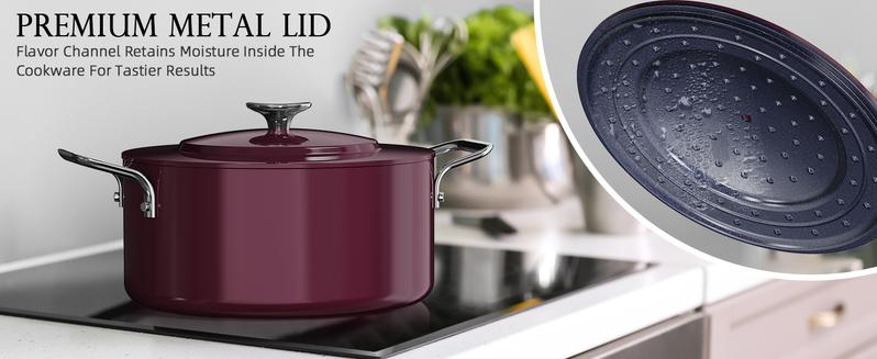 Deluxe PFAS-Free Ceramic Non-Stick Cookware That Doesn’t Peel or Burn Food (13-Piece Set)