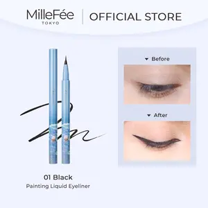 MilleFée Painting Liquid Eyeliner 01 Black 02 Dark Brown 03 Mocha Brown Ultra-Fine Liquid Eyeliner Precision Tip Eyeliner Waterproof Smudge-Proof Long-Lasting Beginner-Friendly Easy Winged Liner Micro Tip All-Day Wear Sweat-Proof