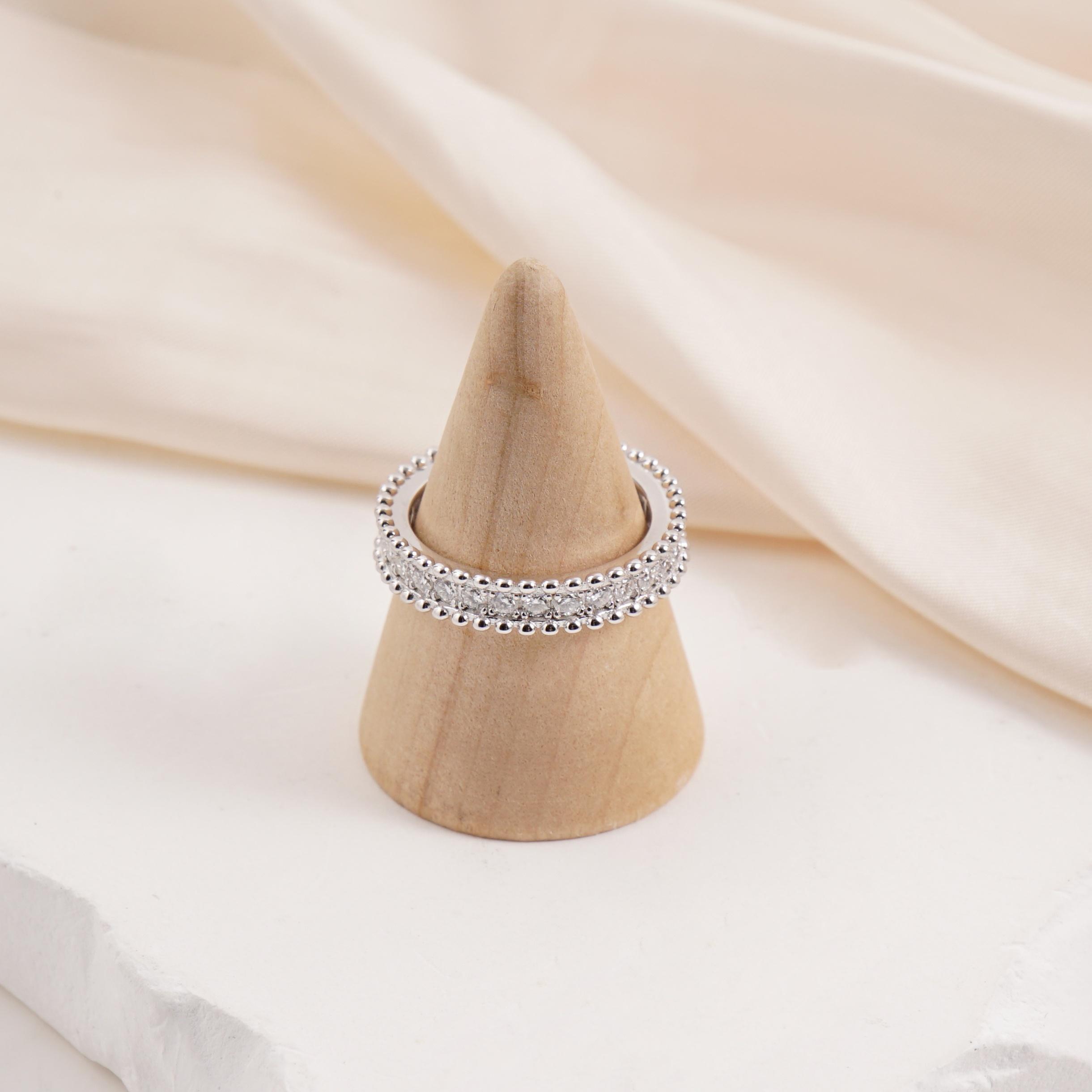 Delzzad Luxury Full Eternity Ring Band Stacking Ring Wedding Ring Synthetic Moissanite Ring Jewelry S925 Perfect Birthday Engagement Wedding Anniversary Christmas Gift