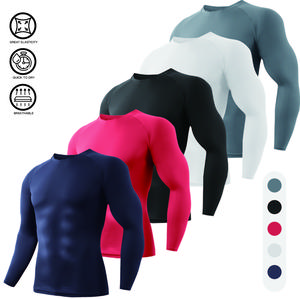 Men's Long Sleeve Workout Shirts Multipack, Quick-Dry Moisture-Wicking Crewneck Base Layer, Cool Compression Muscle Tee for Gym Running, Fall Activewear & Casual Athleisure Streetwear. [Recommend Sizing Up For A Looser Fit] Athletic Sports Clothing