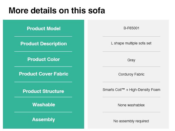 【4 Packages Shipping] Plush Corduroy Cloud Velvet Modular Couch with Chaise & Ottoman, No Assembly Required - L/U- Shaped Sectional Sofa Set with Flexible Configuration