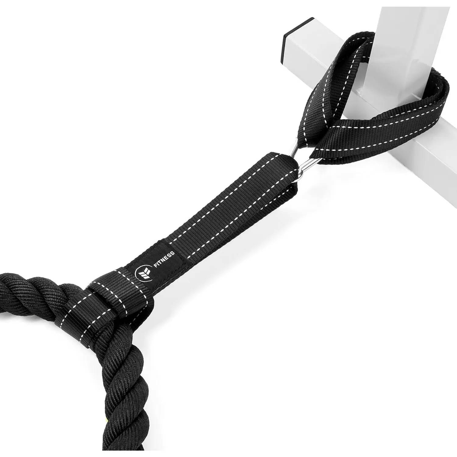 Battle Rope Anchor Strap Kit |   Heavy Duty Reinforced Nylon |   Easy and Fast Setup |   Stops Rope Damage |   Stainless Steel Carabiner |   Includes Exercise Guide |