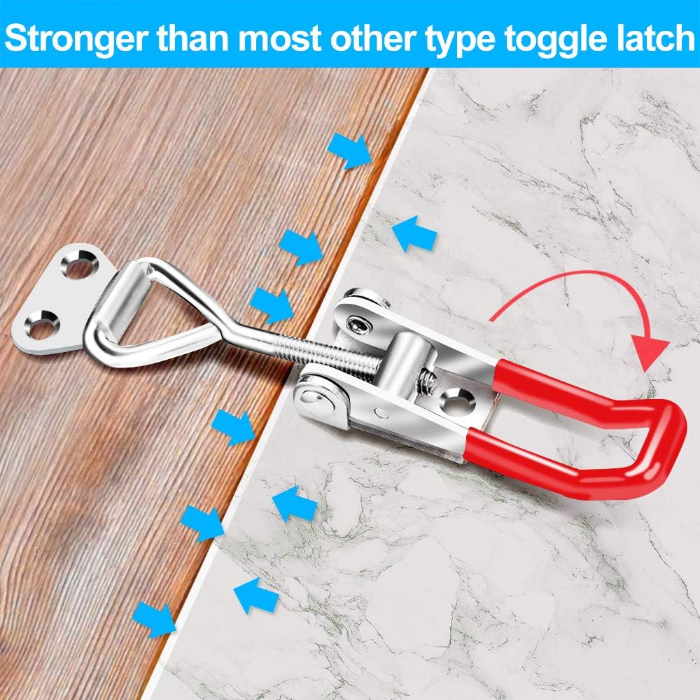 6 Pack Toggle Latch Clamp 4001, Adjustable Latch, Smoker Clamps Heavy Duty Latches, 330Lbs Holding Capacity Pull for Lid Jig, Tool Box Case (24PCS Screws) 6 Pack Toggle Latch Clamp 4001, Adjustable Latch, Smoker Clamps Heavy Duty Latches, 330Lbs Holding Capacity Pull for Lid Jig, Tool Box Case (24PCS Screws)