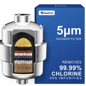 Wheelton Advanced Shower Filter - Eliminates 99% Chlorine, Fluoride & Heavy Metals for Pure, Soft Water, Remove Hard Water Bathroom Modern Rain Showerhead