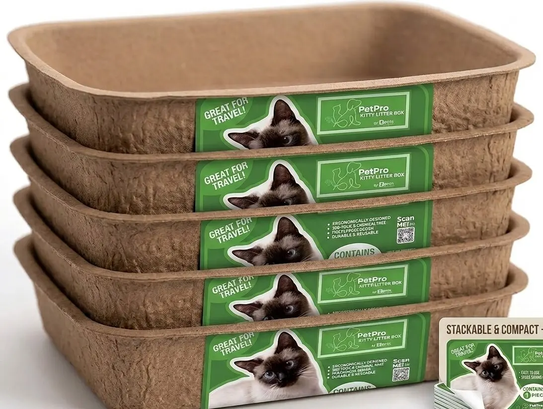 Word Travel-Friendly Disposable Cat Litter Box 5 Pack