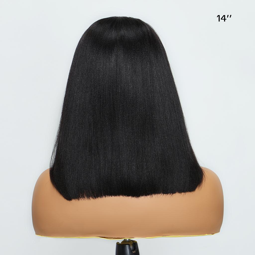 Nadula Upgraded Drawstring Yaki Straight Bob Wig 180% Density Human Hair Glueless Wig Pre-Cut Lace & Natural Scalp TikTokShopStockUp SpringStatements