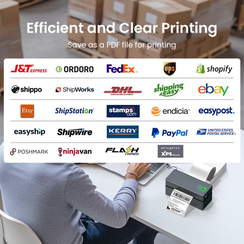 Bluetooth Thermal Label Printer, 4x6 Shipping Label Printer, PL80E Compatible with Android&iPhone and Windows, Widely Used for Hermes, Royal Mail, Amazon, Shopify, Ebay