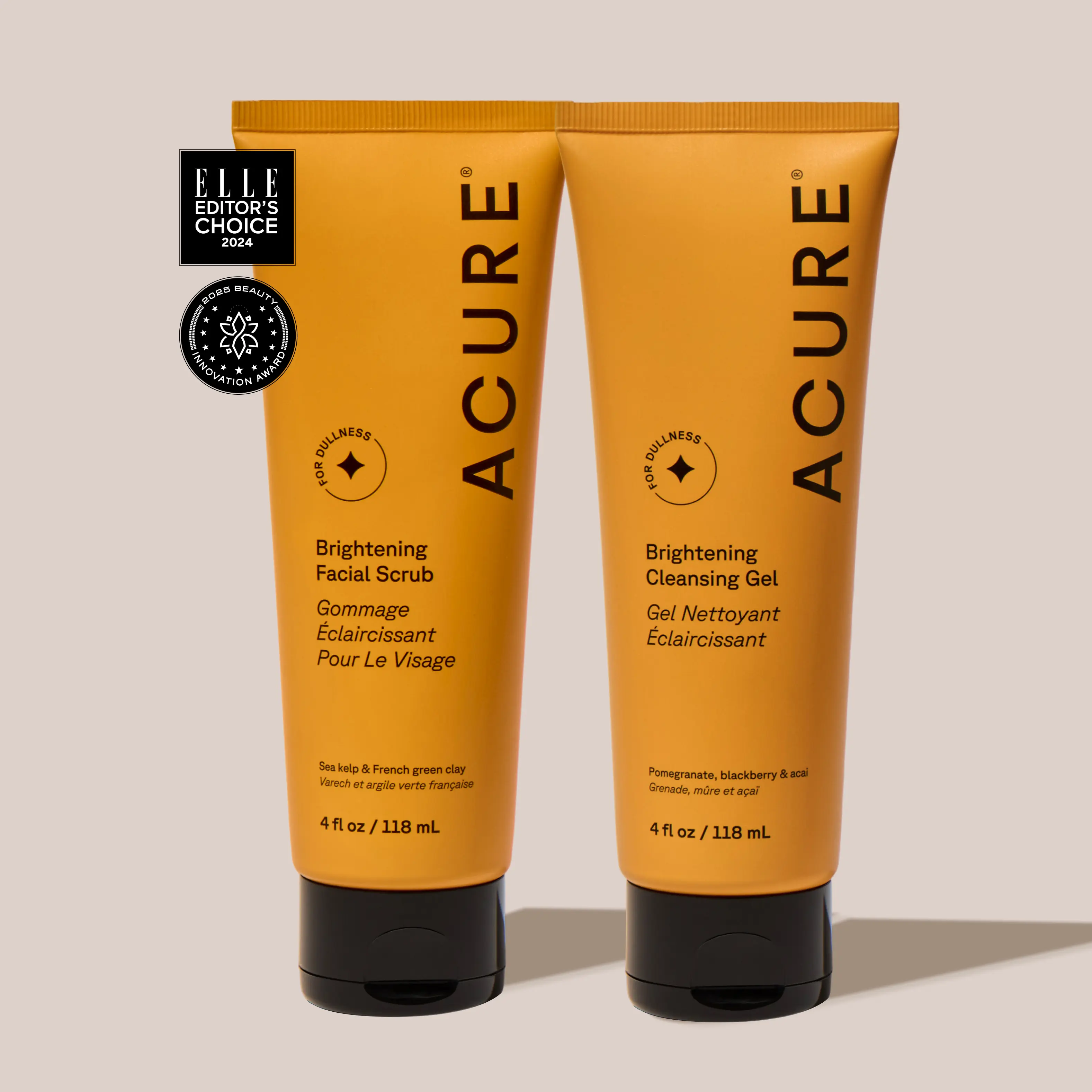 ACURE Brightening Facial Scrub + Brightening Cleansing Gel