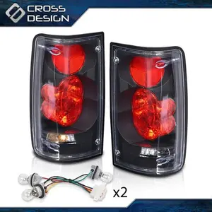 CROSSDESIGN Pair Clear Lens Tail Brake Lights w/ Bulbs Fit For 1989-1995 Toyota Pickup Truck