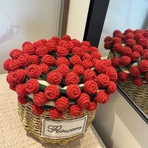 【Valentine's Day】Rose hand-woven blanket, pure handmade blanket, can be turned into a bouquet of roses blanket,a gift for the object, mother, elders, a special gift