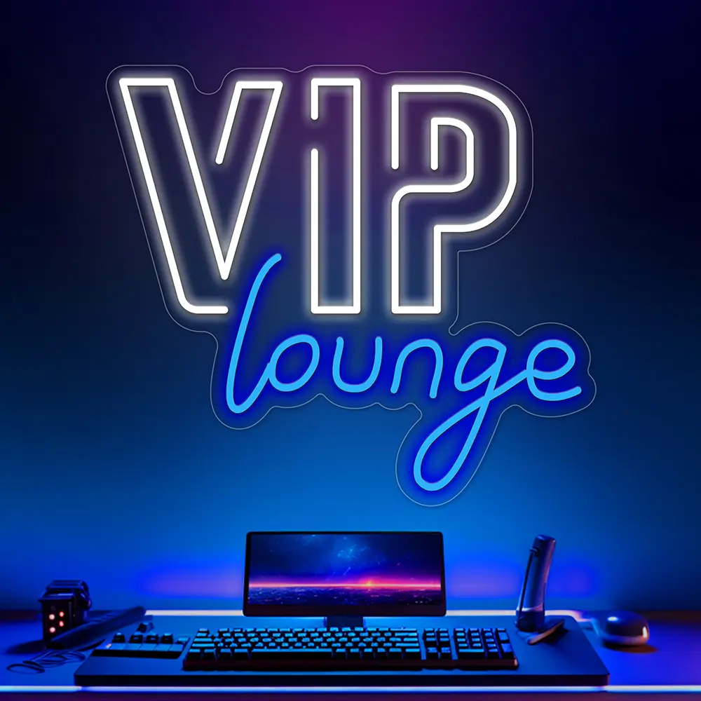 VIP Lounge-Neon Signs for Wall Decor, VIP Neon Lights Signs for Room Decor, Led Light Up Sign with USB Powered for Bar, Hotel, Cafe, VIP Room, Home Decoration
