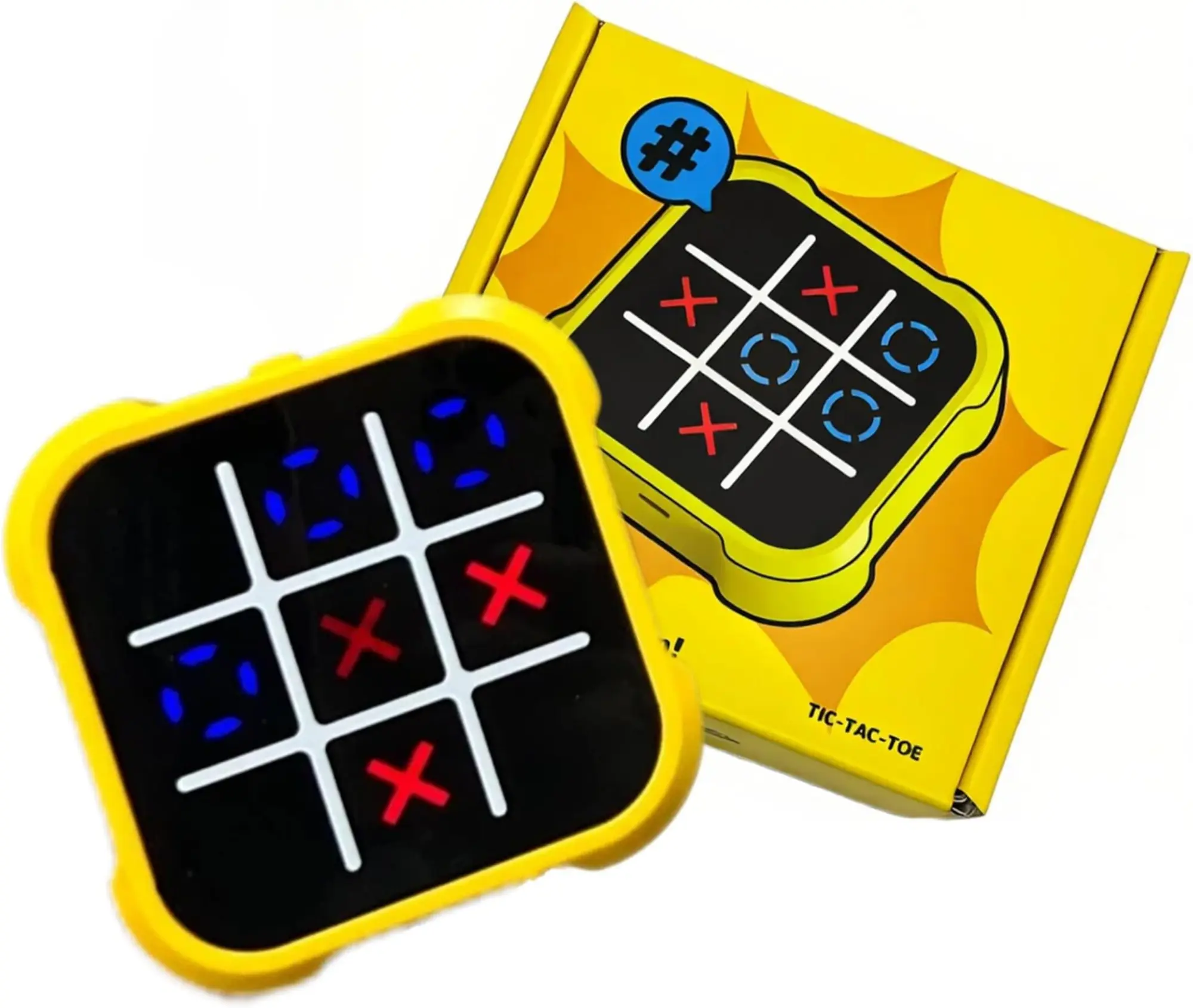Electronic Tic Tac Toe Handheld Game Portable 3-in-1 Puzzle Toy for Kids Ages 3+, Memory & Learning Game, Travel-Friendly Family Fun Toy, AAA Battery Required