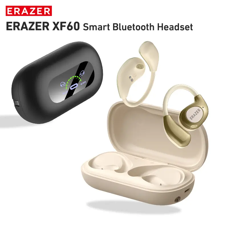 ERAZER XF60 Smart Bluetooth Open-Back Audio Headphone - Portable Wireless Headphones, IPX5 Water Resistant Earphones, Light Source & Power Bank Feature, Ideal for Travel (Electronic Accessory), Waterproof