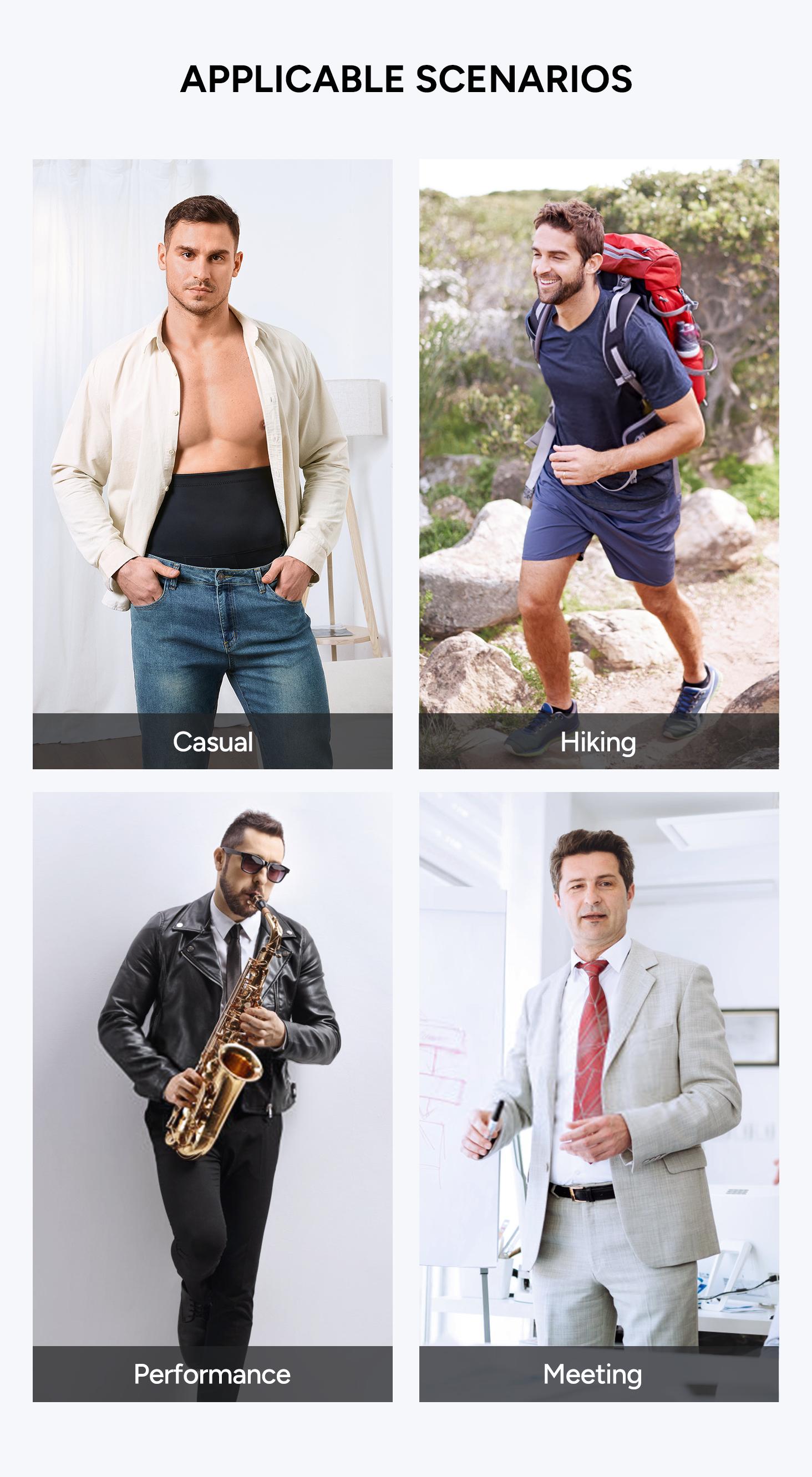 【Nebility】 Men's Seamless Tummy Control Boxer Briefs - High Waist Underwear Sports Shapewear Menswear  Fitness Suit SpringStatements