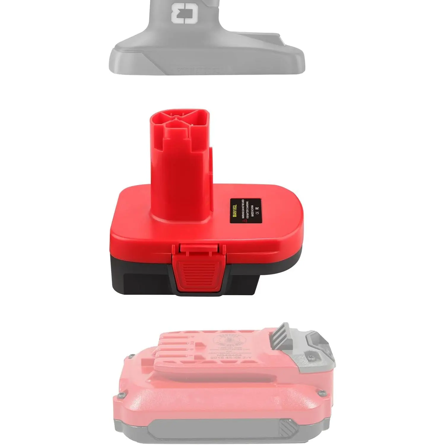 Adapter for Craftsman 19.2v Old Style Cordless Tools Compatible with Craftsman 20V V20 New 20v Batteries（Not Include Power Tools and Batteries） RED, Compact, 20V Input
