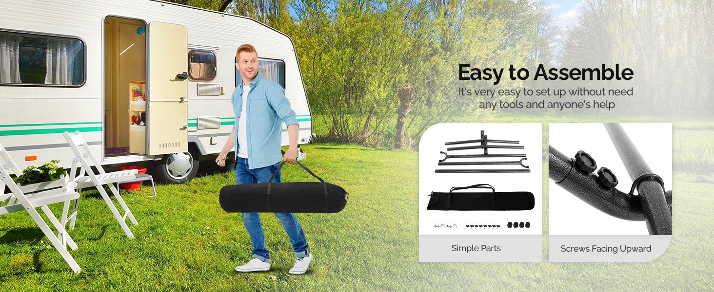 ONCLOUD 9 FT Hammock Stand Only, Heavy Duty Adjustable Indoor Outdoor Space Saving Steel Stand with Carrying Case, Universal Hammock Stand with 450 Pounds Capacity for Garden, Yard, Patio, Black