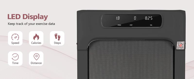 Walking Pad Treadmill, Remote Controlled Under Desk Treadmill Quiet with LED Display, Installation-Free for Home Office