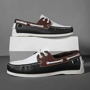 Men's large-sized loafers, casual flat shoes and boat-shaped shoes, lightweight and comfortable, ideal for lazy casual wear.