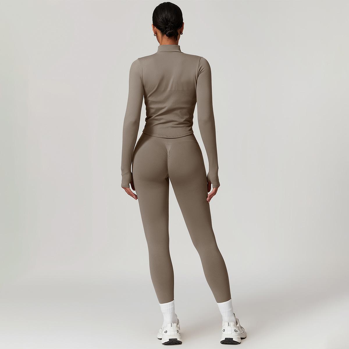 MASKERT Women's Seamless Tight Fitting Top & Pants Set High Elasticity for Running Sports Yoga Comfortable Skin Friendly