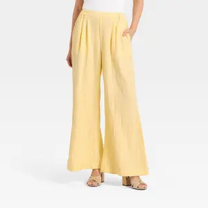 Women's Relaxed Linen Trousers - A New Day