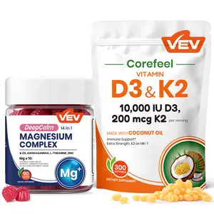 VEV Supplement Bundle: Magnesium Gummies + Vitamin D3 K2 Softgels, for Daily Nutrition