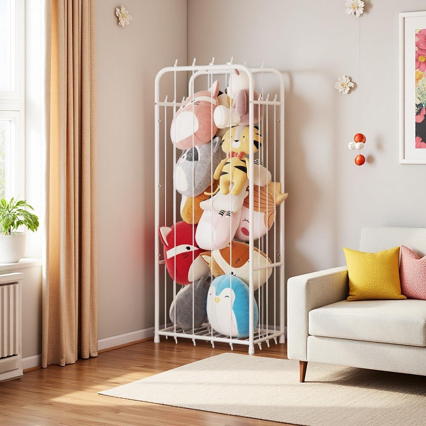 Stuffed Animal Storage Zoo Stuffed Animal Holder Space Save Vertical Stuffed Animals Storage PVC with Elastic Band and Net for Playroom Bedroom Nursery Deals For You Days Organiser Multicolor