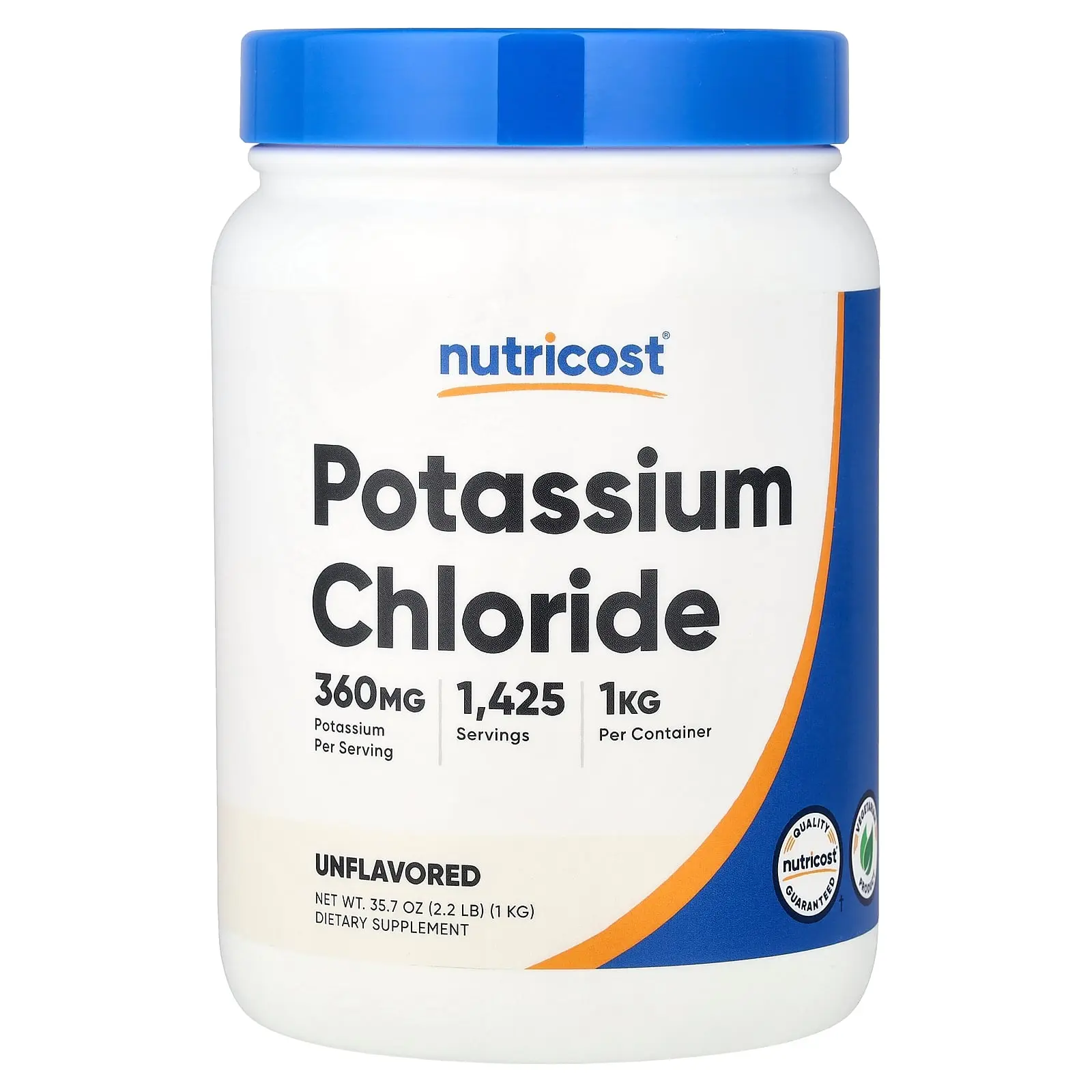 Nutricost Potassium Chloride, Unflavored, 2.2 lbs (1 kg)