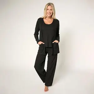 Hue 3-piece Ribbed Knit Lounge Set