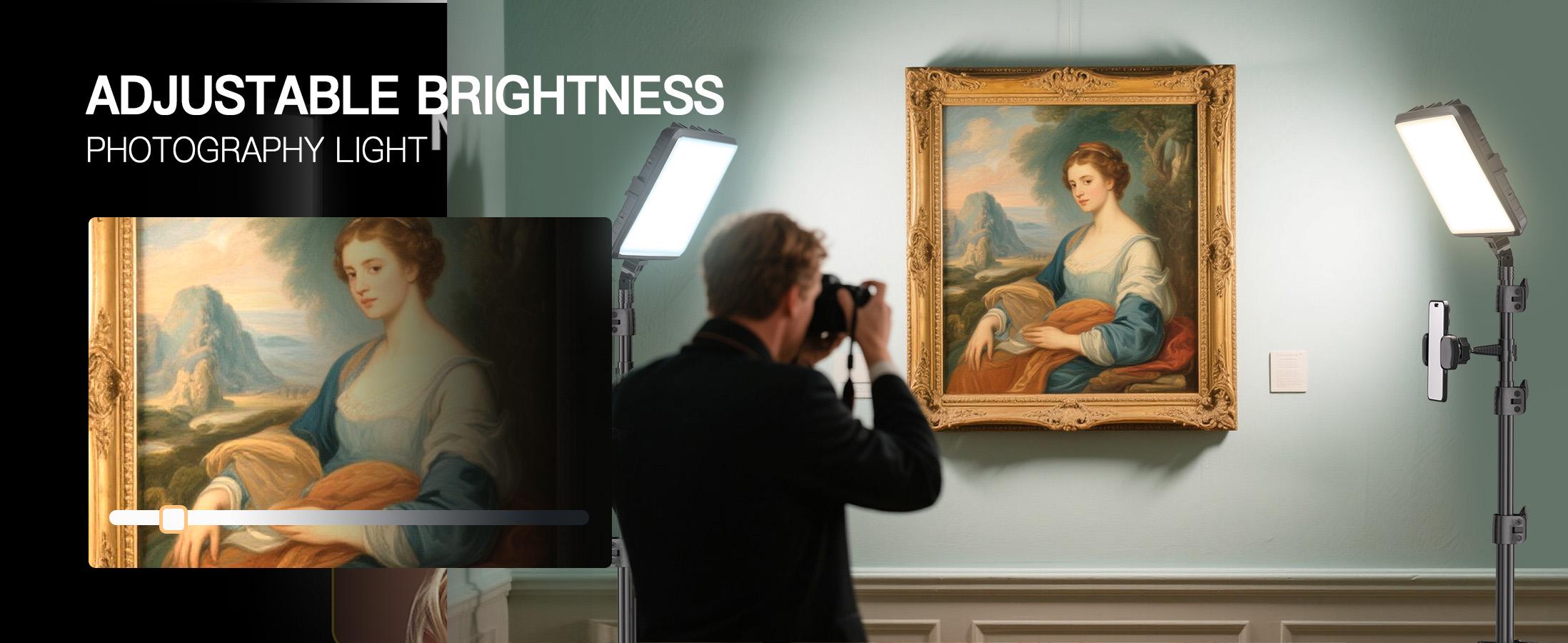 NiceVeedi Studio Light 2-Pack LED Video Light Kit with Tripod Stand & Phone Holder, 2800-6500K Dimmable, 73" Stream Light for Video Recording