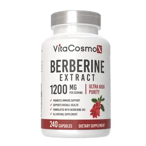 VitaCosmoX Berberine HCL 1200 mg Ultra High Purity | 120 Vegan Capsules | Catered for Men & Women
