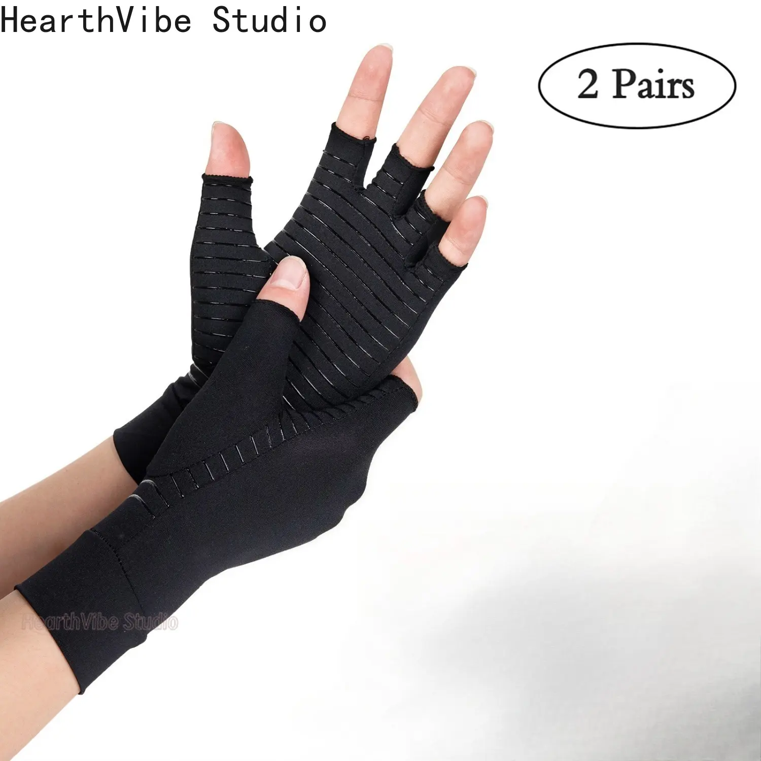 Unisex Compression Gloves for Arthritis, Soft Fabric Half-Finger Athletic Design with Wrist Support, Touchscreen Safe Sports Accessory, Multi-Size, Daily Sports