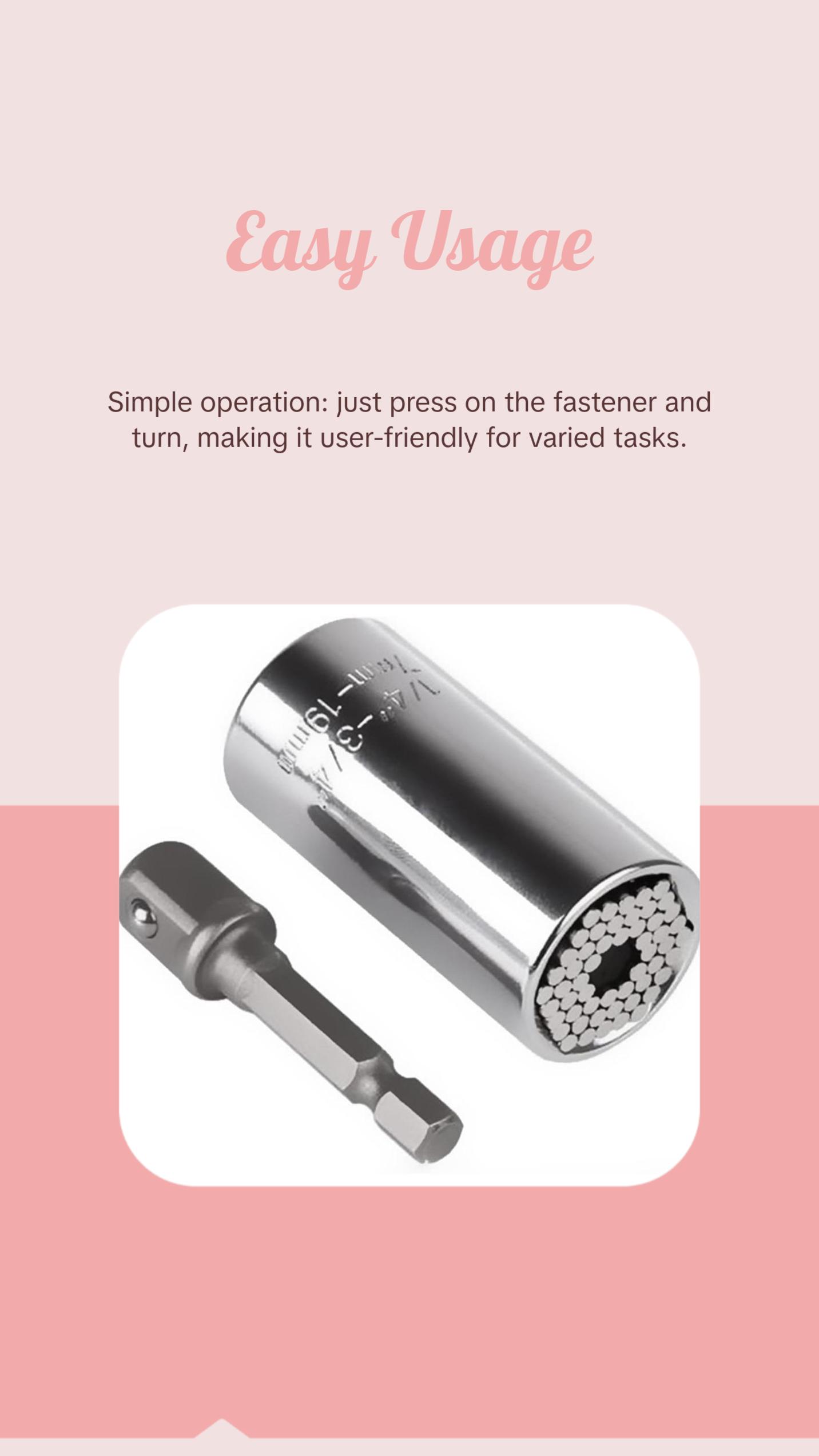 Multi-Function/Self Adjusting/Multi Size/Universal Socket Tools Set With Adapter